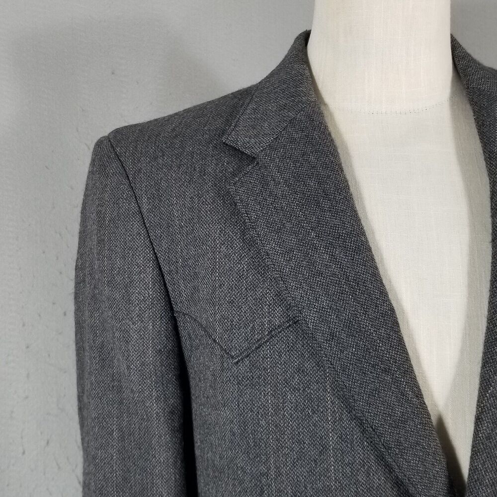 Circle S Dallas Texas Sport Coat Jacket‎ Men's 44R Gray Tweed Lambswool Weatern - Picture 4 of 15